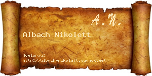 Albach Nikolett névjegykártya